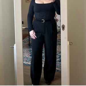 Aritzia Babaton Black Wide-Leg Women's Pants